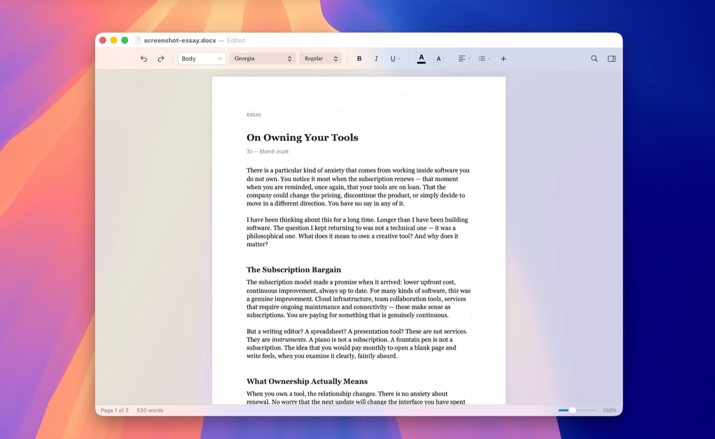 Verso editing an essay